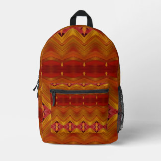 Golden Ikat Printed Backpack