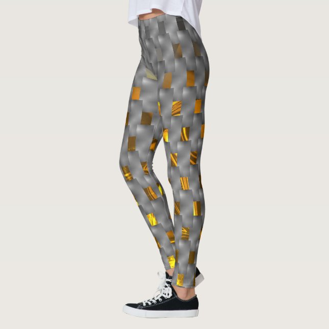 Golden image up grey plates, rectangular shapes leggings (Left)