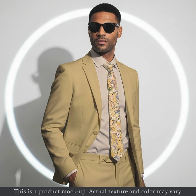 Golden Impressionist Floral Necktie (Creator Uploaded)