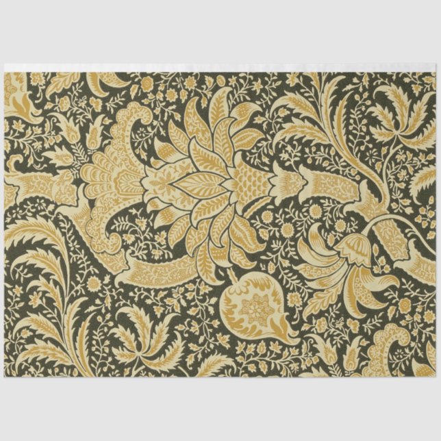 Golden Indian Pattern, William Morris Tissue Paper (Front)
