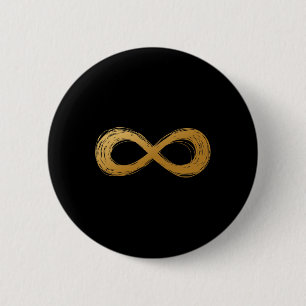 Golden Infinity Neurodiversity Symbol - Autism Awa 2 Inch Round Button
