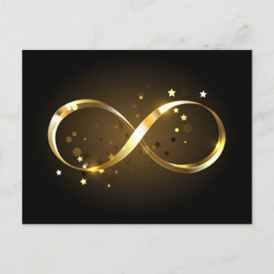Golden Infinity Symbol Announcement Postcard