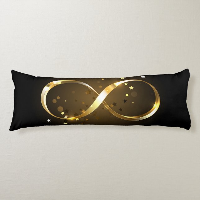 Golden Infinity Symbol Body Pillow (Front)
