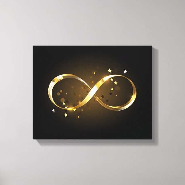 Golden Infinity Symbol Canvas Print (Front)
