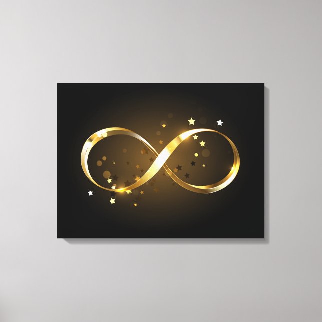 Golden Infinity Symbol Canvas Print (Front)