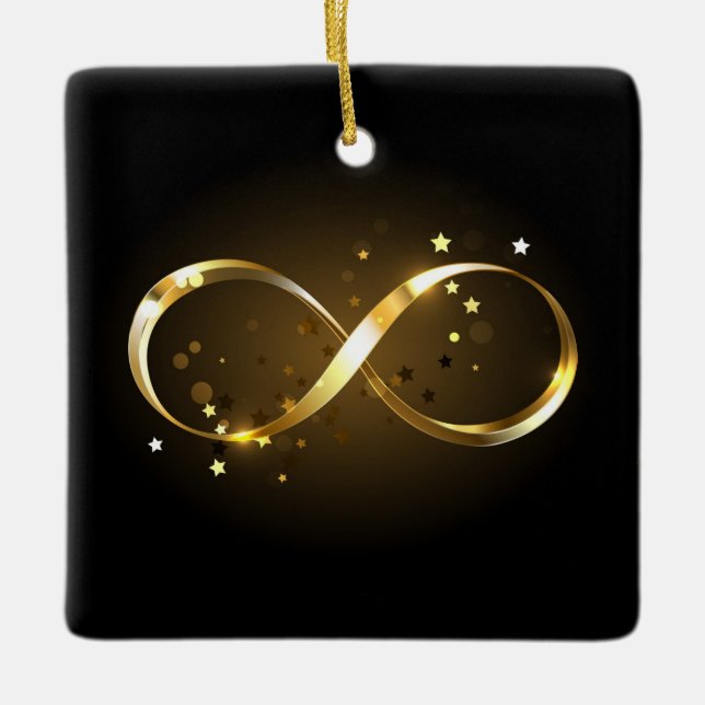 Golden Infinity Symbol Ceramic Ornament (Front)