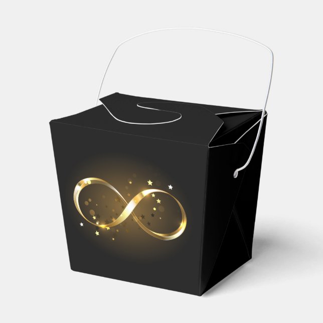 Golden Infinity Symbol Favor Box (Front Side)
