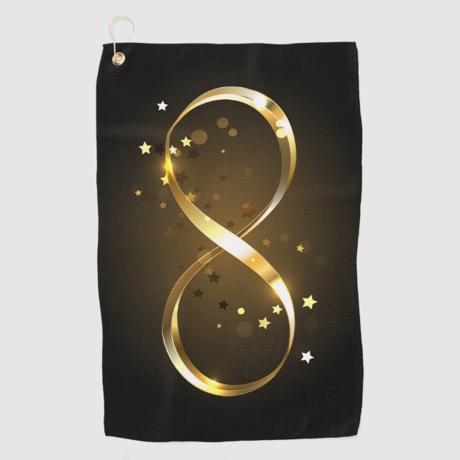 Golden Infinity Symbol Golf Towel (Front)