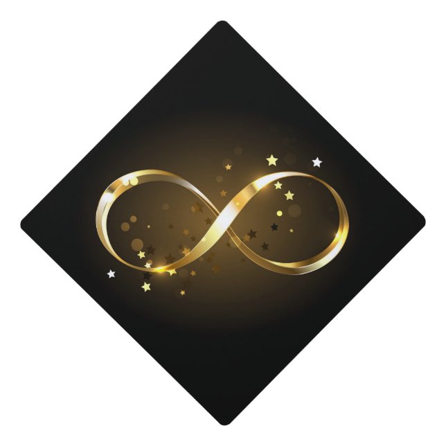 Golden Infinity Symbol Graduation Cap Topper (Front)