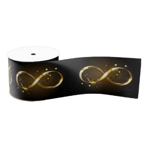 Golden Infinity Symbol Grosgrain Ribbon