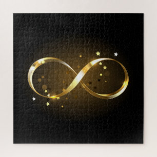 Golden Infinity Symbol Jigsaw Puzzle