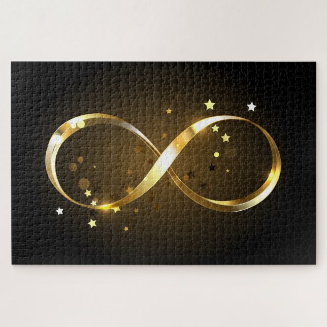 Golden Infinity Symbol Jigsaw Puzzle (Horizontal)