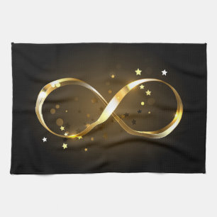 Golden Infinity Symbol Kitchen Towel