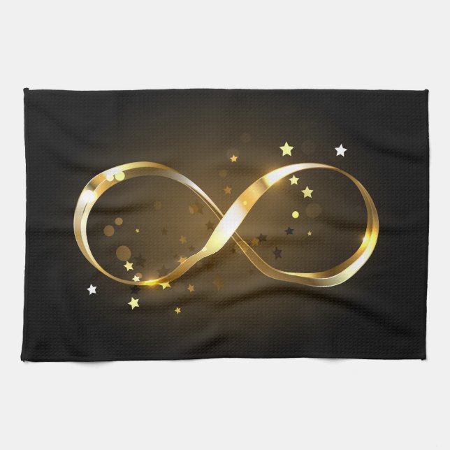 Golden Infinity Symbol Kitchen Towel (Horizontal)
