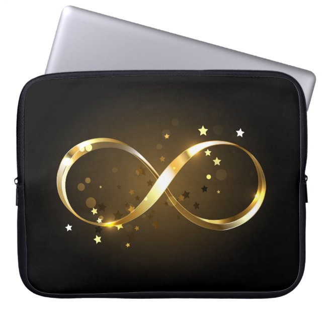 Golden Infinity Symbol Laptop Sleeve (Front)