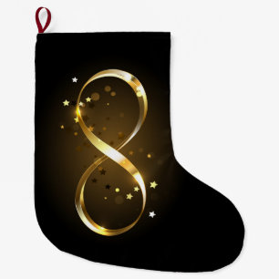 Golden Infinity Symbol Large Christmas Stocking
