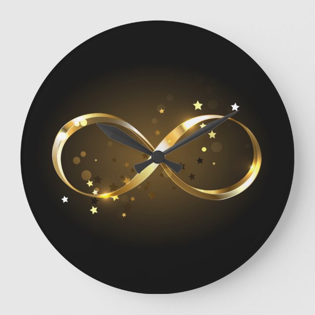Golden Infinity Symbol Large Clock (Front)