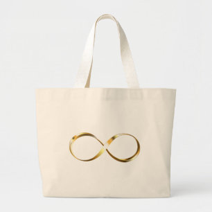 Golden Infinity Symbol Large Tote Bag