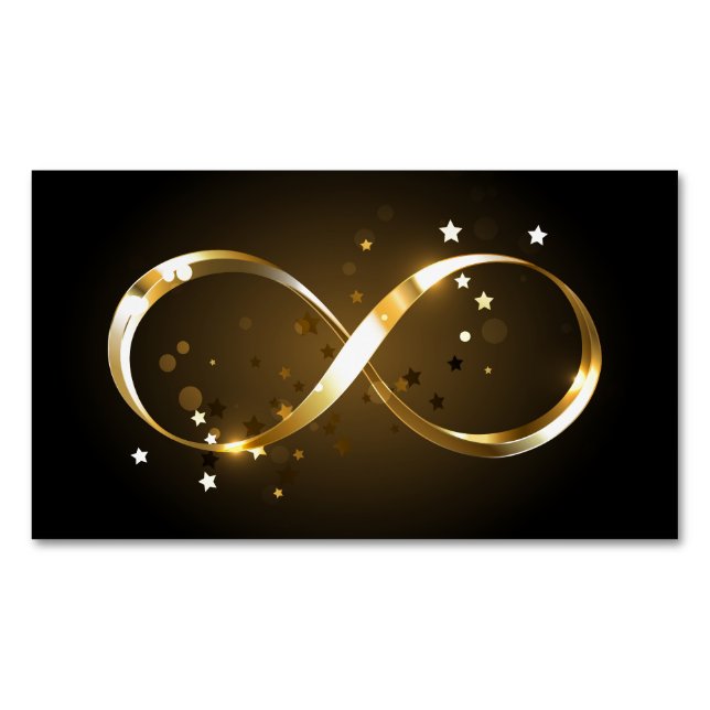 Golden Infinity Symbol Magnetic Business Card (Front)