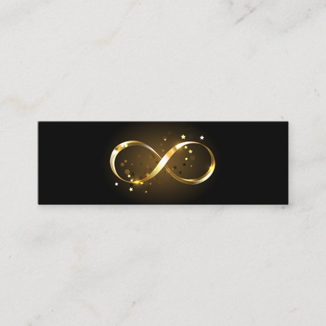 Golden Infinity Symbol Mini Business Card (Front)
