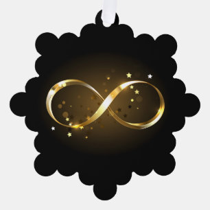 Golden Infinity Symbol Ornament Card