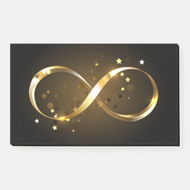 Golden Infinity Symbol Post-it Notes (Front)