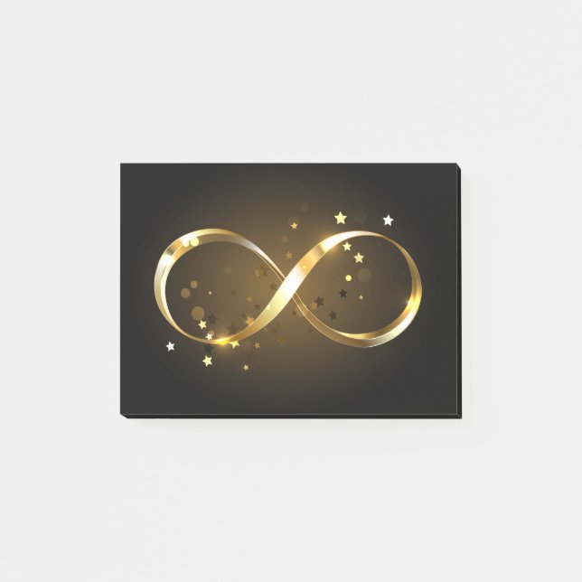 Golden Infinity Symbol Post-it Notes (Front)