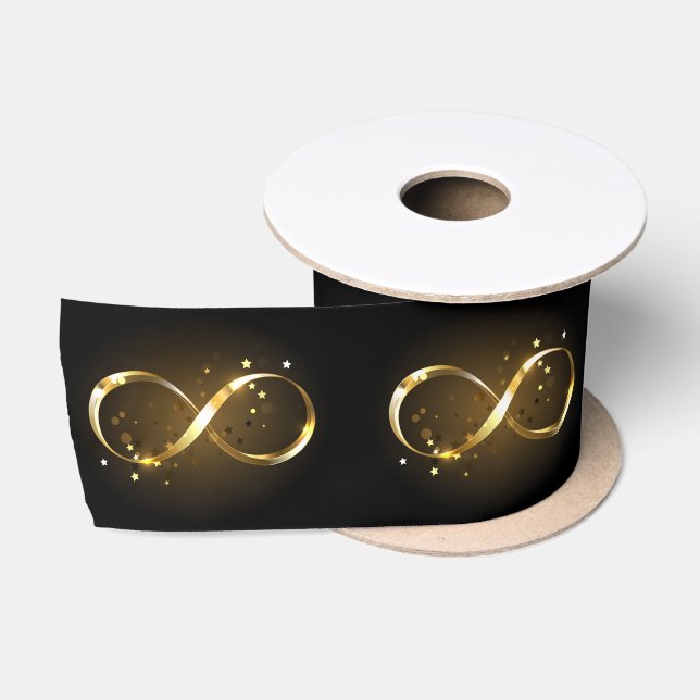 Golden Infinity Symbol Satin Ribbon (Spool)
