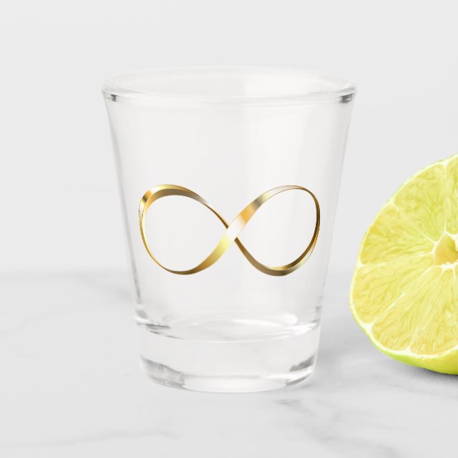 Golden Infinity Symbol Shot Glass (Front)