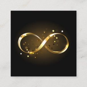 Golden Infinity Symbol Square Business Card