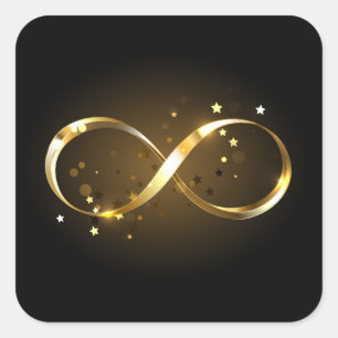 Golden Infinity Symbol Square Sticker
