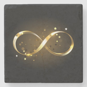 Golden Infinity Symbol Stone Coaster