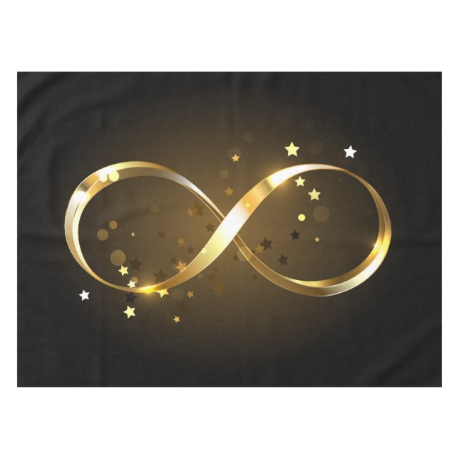 Golden Infinity Symbol Tablecloth (Front (Horizontal))