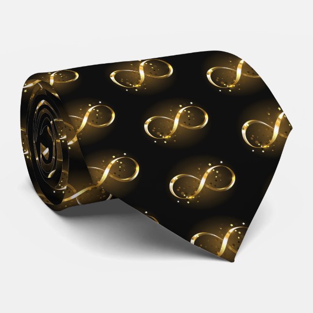 Golden Infinity Symbol Tie (Rolled)