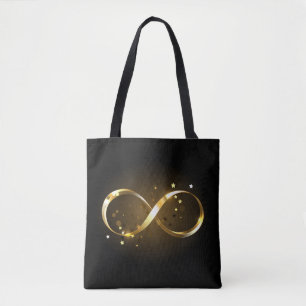 Golden Infinity Symbol Tote Bag