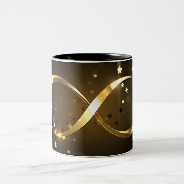 Golden Infinity Symbol Two-Tone Coffee Mug (Center)