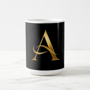 Golden Initial A Minimalist Design Coffee Mug