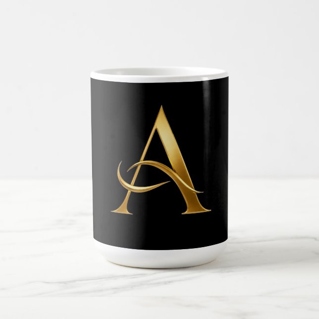 Golden Initial A Minimalist Design Coffee Mug (Center)