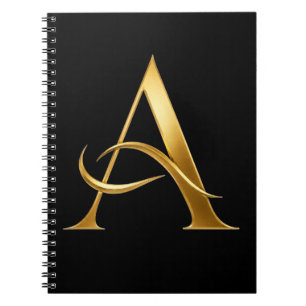 Golden Initial A Minimalist Design Notebook