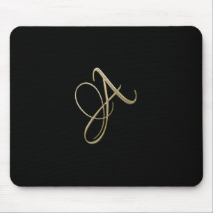 Golden initial A monogram Mouse Pad