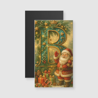 Golden Initial B with Santa Claus and Crown