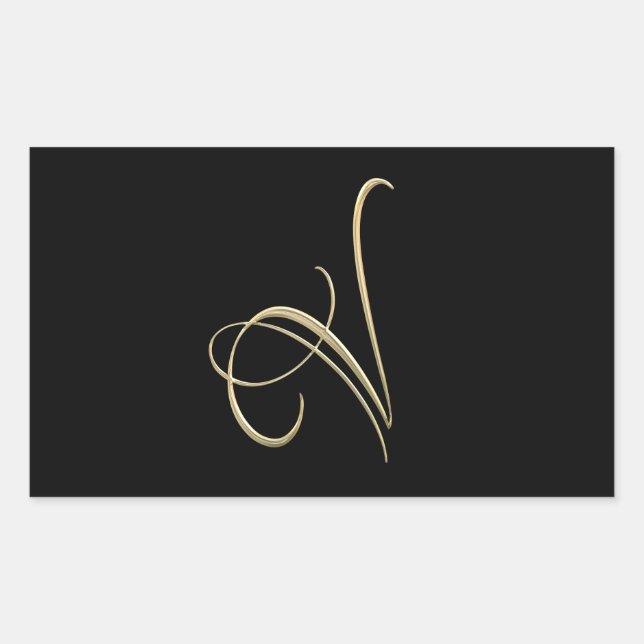 Golden initial V monogram Sticker (Front)