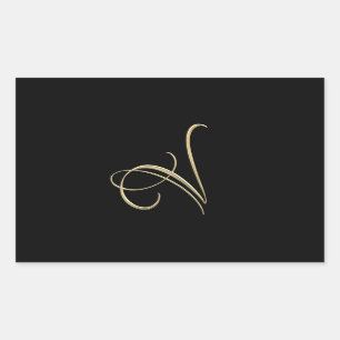 Golden initial V monogram Sticker