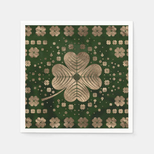 Golden Irish Shamrock Four-leaf clover Napkin