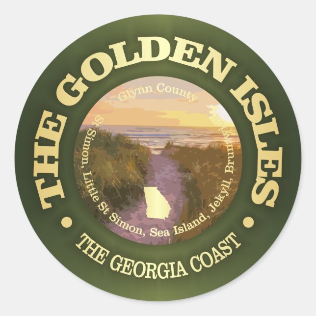 Golden Isles (C) Classic Round Sticker (Front)