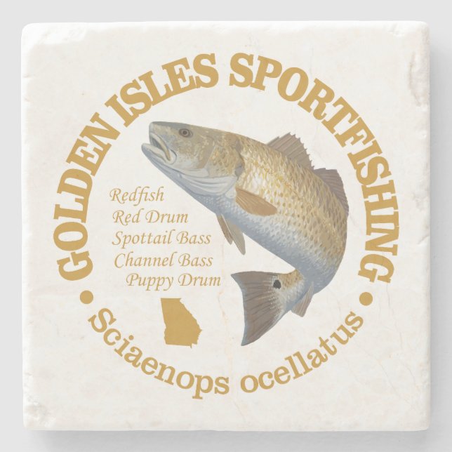 Golden Isles (redfish) Stone Coaster (Front)
