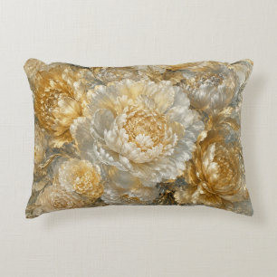 Golden Ivory Garden Accent Pillow
