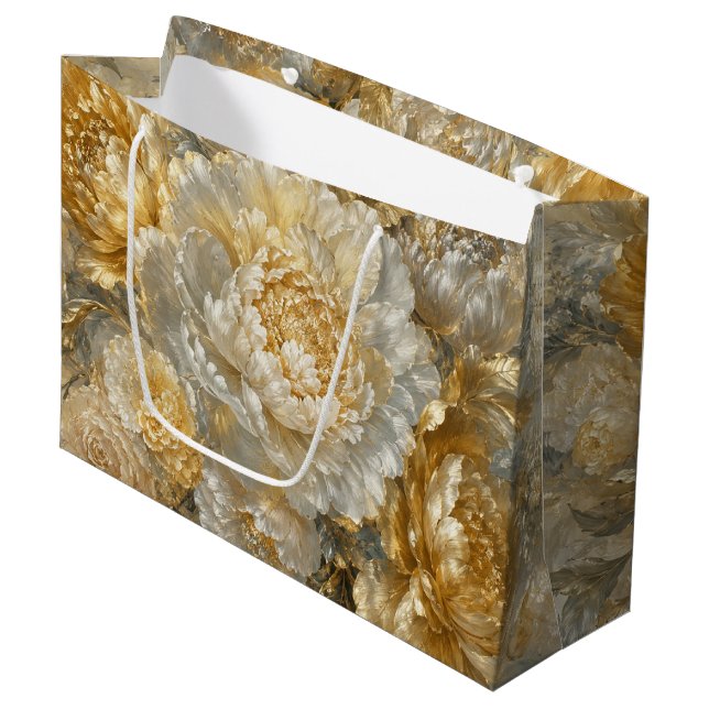 Golden Ivory Garden Large Gift Bag (Front Angled)