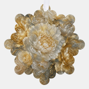 Golden Ivory Garden Ornament Card