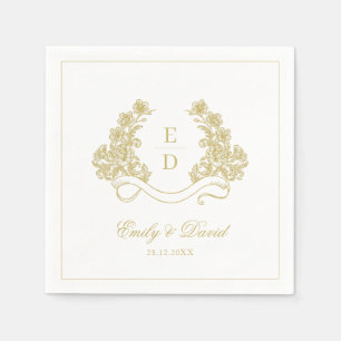 Golden Ivory Heritage Vintage Wedding  Napkin